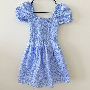 Janie and Jack The Grace Floral Smocked Puff Sleeve Dress Size 8